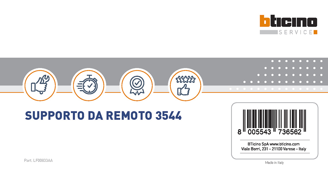 Buono art. 3544 per 1 ora di supporto tecnico da remoto