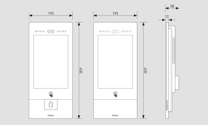Dati dimensionali Videocitofonia IP 1